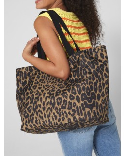 LEOPARD PRINT CARRYALL TOTE BAG  BG194