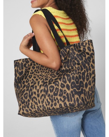 LEOPARD PRINT CARRYALL TOTE BAG  BG194