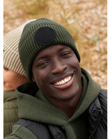CIRCULAR FASHION PATCH BEANIE  B332R