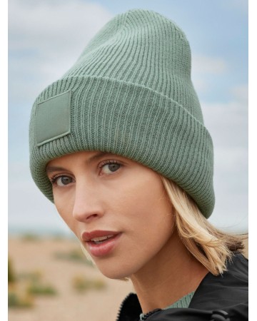 DEEP CUFFED TONAL PATCH BEANIE   B336R