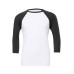 UNISEX 3/4 SLEEVE BASEBALL TEE BE3200