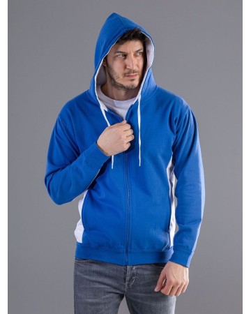 CONTRAST HOODED SWEAT FULL ZIP MI801