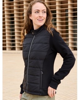 LADIES' HYBRID SWEAT JACKET  JN1123