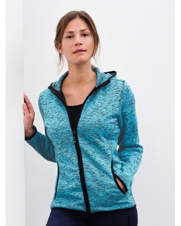 LADIES' KNITTED FLEECE HOODY  JN588
