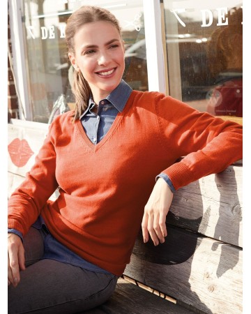 LADIES' V-NECK PULLOVER  JN658