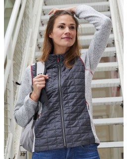 LADIES' KNITTED HYBRID JACKET  JN741