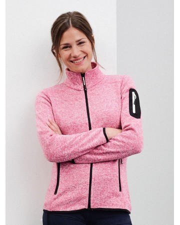 LADIES' KNITTED FLEECE JACKET  JN761
