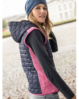 LADIES' KNITTED HYBRID VEST  JN767