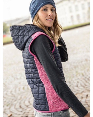LADIES' KNITTED HYBRID VEST  JN767