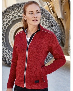 LADIES' KNITTED WORKWEAR FLEECE JACKET - SOLID  JN897