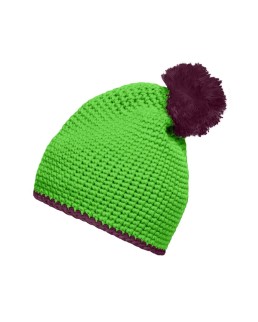 POMPON HAT WITH CONTRAST STRIPE  MB7964
