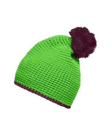 POMPON HAT WITH CONTRAST STRIPE  MB7964
