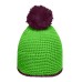 POMPON HAT WITH CONTRAST STRIPE  MB7964