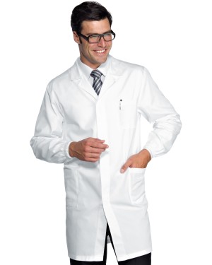 CAMICE UOMO BIANCO CM 100 BOTT.A PRESSIONE 3XL OEKO-TEX® STANDARD 100 CERTIF N. 25CX00077 -ISACCO 060008A-OEKO