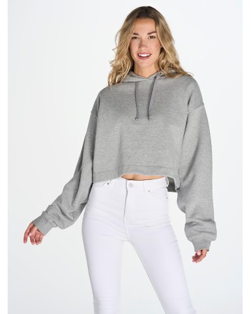 FELPA DONNA CAPPUCCIO REGULAR CROPPED SWULCROP