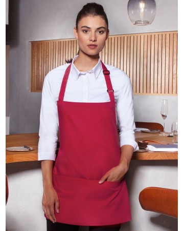 SHORT BIB APRON BASIC WITH BUCKLE AND POCKET KBLS6