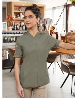GIACCA DA CUOCO DA DONNA A MANICHE CORTE GREEN-GENERATION  KJF27