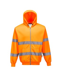 FELPA CON CAPPUCCIO E ZIP INTERA HI-VIS B305