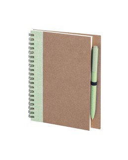 NATURAL NOTES - NOTES CON SPIRALE E PENNA IN PAGLIA DI FRUMENTO/ABS PH611