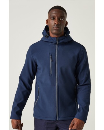 NAVIGATE SOFTSHELL CAPP. JACKET 100% POL BLACK/CLASSIC RED-S TRA705