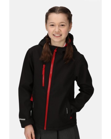 ABLAZE 3 STRATI SOFTSHELL CAPP. BAMBINO 100% POL BLACK/CLASSIC RED-XS 5/6 ANNI TRA735