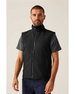 ABLAZE PRINTABLE SOFT SHELL BODYWARMER 100% POL BLACK/BLACK-S TRA844