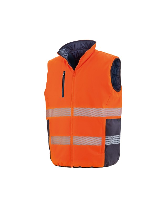 Fluorescent orange-navy