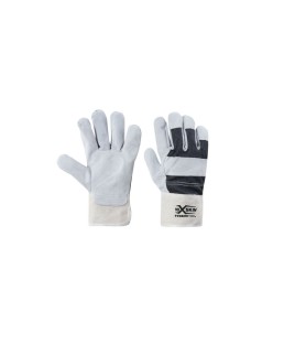 GUANTO PELLE CROSTA BOVINO DORSO JEANS, PALMO FODERATO, MANICHETTA TELA X-GLOVE XGLOVE X GLOVE GUANTI X-SKIN GU102