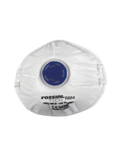 RESPIRATORE PER POLVERI FUMI E NEBBIE FFP3 NR D CON VALVOLA MASCHERINA R664