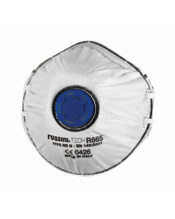 RESPIRATORE PER POLVERI FUMI NEBBIE E ODORI FASTIDIOSI FFP2 NR D CON VALVOLA MASCHERINA R665