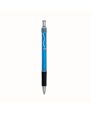 PENNA A SCATTO FUSTO SATINATO, CON CLIP IN METALLO ONDULATA E IMPUGNATURA GOMMATA 00189