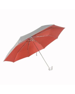 MINI OMBRELLO MANUALE, CON NYLON ARGENTATO ALL'ESTERNO E COLORATO ALL'INTERNO