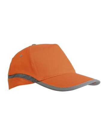 CAPPELLINO AD ALTA VISIBILIT? IN COTONE, 5 PANNELLI CON BANDE E CHIUSURA CATARIFRANGENTI 04046