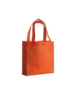 SHOPPER MINI CON SOFFIETTO IN TNT 80 G/M2 CUCITO, MANICI CORTI