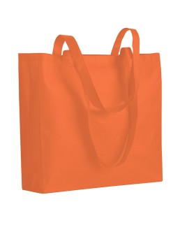 SHOPPER CON SOFFIETTO IN TNT 80 G/M2 CUCITO, MANICI LUNGHI