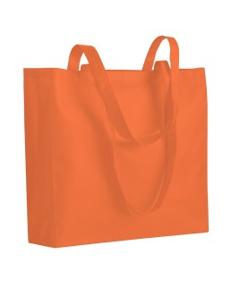 SHOPPER CON SOFFIETTO IN TNT 80 G/M2 CUCITO, MANICI LUNGHI