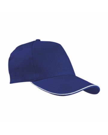 CAPPELLINO IN COTONE, 5 PANNELLI CON PROFILO IN CONTRASTO 06306