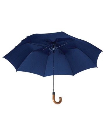 OMBRELLO AUTOMATICO A PULSANTE CON MANICO CURVO IN LEGNO E ASTUCCIO IN TINTA 06504