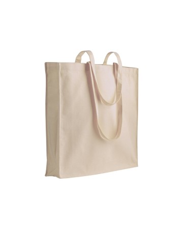 SHOPPER CON SOFFIETTO IN COTONE 220 G/M2, MANICI LUNGHI 0712522