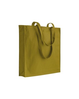 SHOPPER CON SOFFIETTO IN COTONE 220 G/M2, MANICI LUNGHI