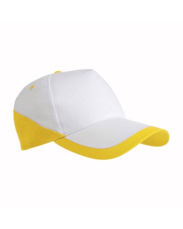 CAPPELLINO IN COTONE, 5 PANNELLI, BASE BIANCA E BORDI COLORATI 07307