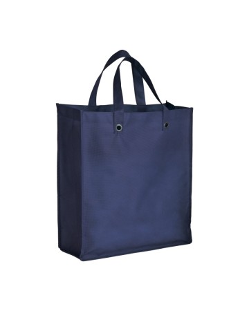 SHOPPER  RIPIEGABILE CON SOFFIETTO IN TNT 80G/M2 CUCITO, MANICI CORTI 09161