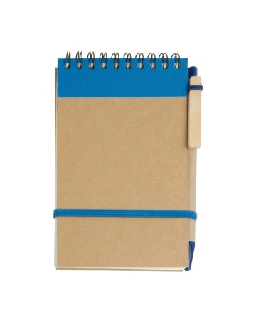 BLOCK NOTES AD ANELLI IN CARTA RICICLATA, FOGLI BIANCHI (70 PAG.) CON PENNA IN CARTONE 09457