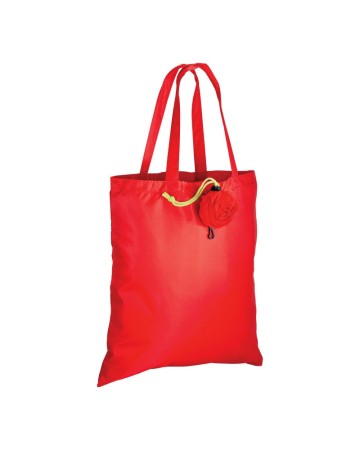 SHOPPER RIPIEGABILE A FORMA DI ROSA IN POLIESTERE 190T, CON MOSCHETTONE IN PLASTICA 11104
