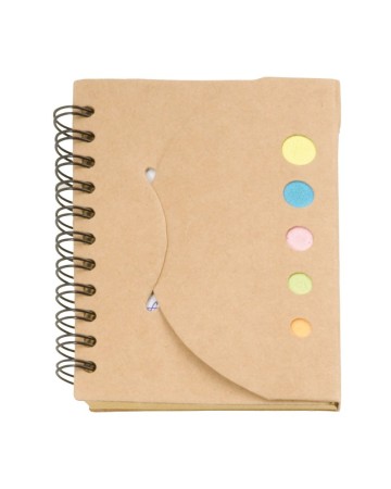 BLOCK NOTES AD ANELLI IN CARTA RICICLATA (60 PAG.) CON FOGLIETTI ADESIVI 11462