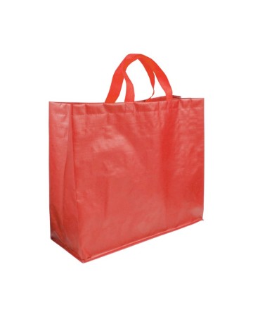 SHOPPER CON SOFFIETTO IN PP LAMINATO OPACO 120 G/M2, MANICI CORTI A NASTRO 12139