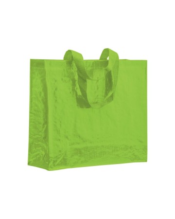 SHOPPER CON SOFFIETTO IN PP LAMINATO 120 G/M2, MANICI LUNGHI A NASTRO 12140