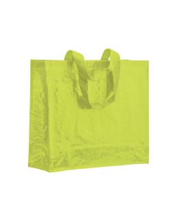 SHOPPER CON SOFFIETTO IN PP LAMINATO 120 G/M2, MANICI LUNGHI 36 CM A NASTRO