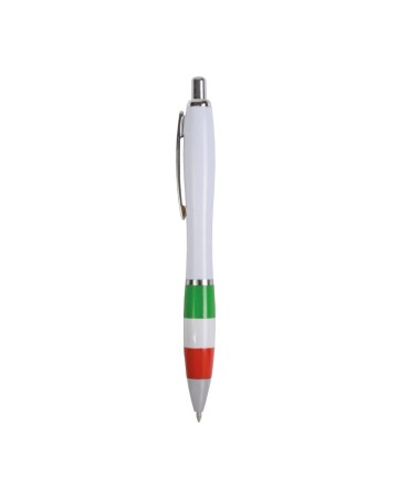 PENNA A SCATTO IN PLASTICA ABS, CON FUSTO BIANCO, IMPUGNATURA COLORATA GOMMATA 1285321N