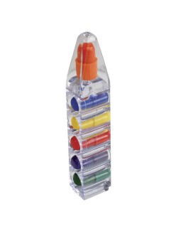 SET DI 6 PASTELLI A CERA COLORATI, IN CUSTODIA DI PLASTICA